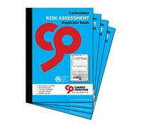 Cherry Printers | Carbonless NCR | Risk Assessment Form | Duplicate Book | for Health and Safety at Work |A4 | 50 Sets | **4 Pack**