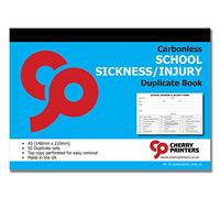 Cherry Printers Carbonless NCR School Sickness & Injury Duplicate Book A5 (148mmx 210mm) 50 Sets **10 Pack**