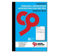 Cherry Printers Carbonless Personal Medication Administration Record NCR Duplicate Book A4 50 Sets