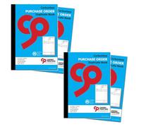 Cherry Printers | Carbonless Purchase Order Duplicate Book A4 | 2 Part NCR Order Book | 50 Duplicate Sets | Perforated Top Copy | Business Purchase Order Forms for Office & Self Employed **4 Pack**