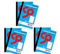 Cherry Printers Carbonless Purchase Order Triplicate Book A4 | 3 Part NCR Order Book | 50 Sets | Perforated Easy Tear Copies | Purchase Order Forms for Business Office Self Employed **6 Pack**