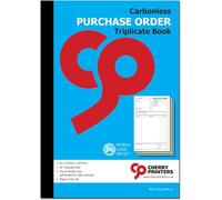 Cherry Printers Carbonless Purchase Order Triplicate Book A4 | 3 Part NCR Order Book | 50 Sets | Perforated Easy Tear Copies | Purchase Order Forms for Business Office Self Employed **20 Pack**