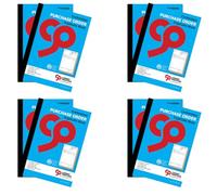 Cherry Printers Carbonless Purchase Order Triplicate Book A4 | 3 Part NCR Order Book | 50 Sets | Perforated Easy Tear Copies | Purchase Order Forms for Business Office Self Employed **8 Pack**