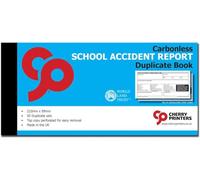 Cherry Printers Carbonless School Accident Report Duplicate Book GDPR | 99mm x 210mm | 50 2part Sets | Both Copies Perforated | Ideal for Schools, Nurseries & Childcare Providers **2 Pack**