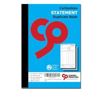 Cherry Printers Carbonless Statement Duplicate Book NCR A5 | 50 Sets | Top Copy Perforated for Easy Removal | Made in The UK | Professional Record Pad for Financial Statements