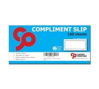 Cherry Printers Compliment Slip 210mm x 99mm | 100 Sheets | 120gsm | Glued at Head for Easy Removal | Made in the UK | Professional Stationery Pad for Business and Personal Use