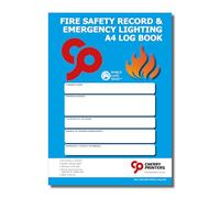 Cherry Printers Fire Safety Record & Emergency Lighting Log Book A4 | 48 Pages | Fire Alarm Test Log | Extinguisher & Lighting Inspection Records | Fire Risk Assessment Book | 120gsm Paper
