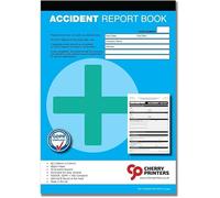 Cherry Printers GDPR Compliant Accident Report Book A5 | 50 Accident Forms | RIDDOR + HSE Compliant | Perforated for Easy Removal | 80gsm Paper | Stitched at Head | Made in UK | **6 Pack**