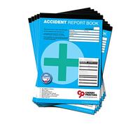 Cherry Printers GDPR Compliant Accident Report Book A5 | 50 Accident Forms | RIDDOR + HSE Compliant | Perforated for Easy Removal | 80gsm Paper | Stitched at Head | **10 Pack**