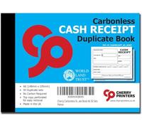 Cherry Printers | NCR Cash Receipt Book A6 | 2-Part Duplicate Payment Record | 50 Sets Perforated Top Copy for Easy Removal | Compact and Portable for Small Businesses and Tradespeople | **50 Pack**
