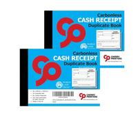 Cherry Printers | NCR Cash Receipt Book A6 | 2-Part Duplicate Payment Record | 50 Sets Perforated Top Copy for Easy Removal | Compact and Portable for Small Businesses and Tradespeople | **2 Pack**