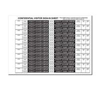 Cherry Printers | NCR | Confidential Visitor Sign in (Car Reg) | Refill Pack | A4 | 50 Sets | for Binder (Not Included)