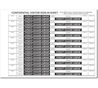Cherry Printers | NCR Confidential Visitor Sign in Duplicate | Pack of 5 Refill Packs | A4 50 Sets per Pack 250 Sets Total | for Binder