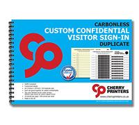 Cherry Printers NCR *Custom* Confidential Visitor Sign in Duplicate Book A4 50 Sets 2 Pack