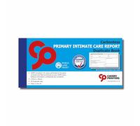 Cherry Printers Primary Intimate Care Report Duplicate Book, GDPR Compliant, 50 Carbonless Sets, 210mm x 99mm, 2 Part NCR, Confidential Record Keeping for Schools, Made in The UK
