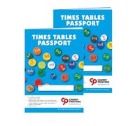 Cherry Printers | Times Tables Workbook A5 | KS1 KS2 Maths Practice Book | Multiplication Tables Learning Passport | 36pp Study Guide with Fractions | Prime Numbers | Measure Conversions **2 Pack**