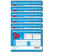 Cherry Printers Vehicle Inspection Maintenance Log Book | A5 Daily Vehicle Check & Fleet Service Record | 52 Week Inspection & Maintenance Log | Wiro Bound | 120gsm | 6 Pack