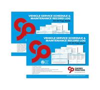 Cherry Printers Vehicle Service Schedule & Maintenance Record Log A5 | 24 Service Stamps | 20 Page Booklet | Maintenance Tips & Notes Pages | Made in UK | for Cars Vans and Motorbikes | 2 Pack
