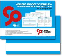 Cherry Printers Vehicle Service Schedule & Maintenance Record Log A5 | 24 Service Stamps | 20 Page Booklet | Maintenance Tips & Notes Pages | Made in UK | for Cars Vans and Motorbikes | 50 Pack