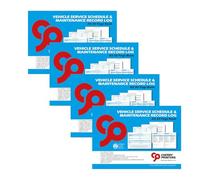 Cherry Printers Vehicle Service Schedule & Maintenance Record Log A5 | 24 Service Stamps | 20 Page Booklet | Maintenance Tips & Notes Pages | Made in UK | for Cars Vans and Motorbikes | 4 Pack