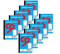 Cherry Printers | Worksheet Report 2pt A4 | Duplicate Job Sheet Book | 50 Numbered Sets | Contractor Job Sheets | Service Engineer Worksheet Pad | Perforated Work Order Book UK | **10 Pack**