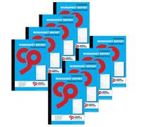 Cherry Printers | Worksheet Report 2pt A4 | Duplicate Job Sheet Book | 50 Numbered Sets | Contractor Job Sheets | Service Engineer Worksheet Pad | Perforated Work Order Book UK | **8 Pack**