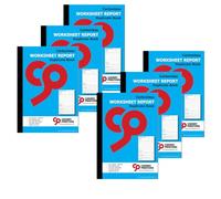 Cherry Printers | Worksheet Report 2pt A4 | Duplicate Job Sheet Book | 50 Numbered Sets | Contractor Job Sheets | Service Engineer Worksheet Pad | Perforated Work Order Book UK | **6 Pack**