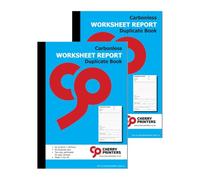Cherry Printers | Worksheet Report 2pt A4 | Duplicate Job Sheet Book | 50 Numbered Sets | Contractor Job Sheets | Service Engineer Worksheet Pad | Perforated Work Order Book UK | **2 Pack**