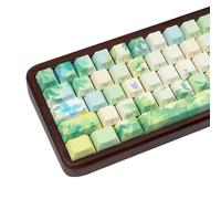 Cherry Profile Green Keycap, Five Sided Dye Sublimation PBT Keycap Set, 135 Keys Shine Through Side Print Cool Key Cap for 61/64/68/75/84/87/104/108 ANSI Layout Cherry MX Mechanical Keyboard