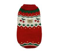 Cherry Red Christmas Winter Sweater for Small Medium Puppy Dog Cat Soft Clothes Warm Winter Pullover for Dog(XS(0.5-1.5kg))