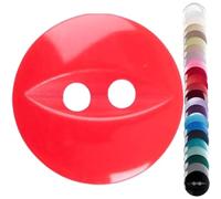 Cherry Red Knitwear Cardigan Buttons, 16 mm Fish Eye - Pack of 10 Matching Plastic Buttons for Adult Cardigans, Jumpers, Shirts, Dresses, Knitting & Repairs - Giddy Square