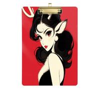 Cherry Red Reindeer Anime Girl A4 clipboard for Girls Waterproof Slim case clipboard for Nurses Home Contractor Size 9 x 12