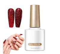Cherry Red Shimmer Glitter Nail Gel Soak Off UV LED, High Pigment