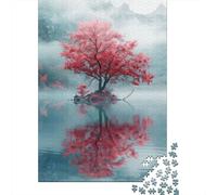 Cherry Sakura Tree Of Life 1000-Piece Puzzle for Adults, 70x50cm/1000pcs; for A Quiet Evening Project at Home; White Cardboard for Steady Handling