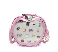 CHERRY SAUCE Cute Red Apple Ita Bag Kawaii Pin Display Purse Backpack Crossbody Shoulder Bag, Pink, Cute Red Apple Ita Bag
