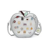 CHERRY SAUCE Cute Red Apple Ita Bag Kawaii Pin Display Purse Backpack Crossbody Shoulder Bag, Silver, Cute Red Apple Ita Bag