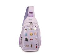 CHERRY SAUCE Kawaii Oxford Ita Bag Pin Display Chest Pack Shoulder Bag Sport Backpack Hiking Daypack, Purple, S, Custom