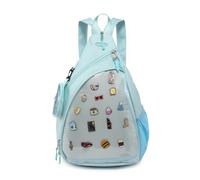 CHERRY SAUCE Oxford Ita Bag Kawaii Pin Display Chest Pack Single Shoulder Bag Sport Backpack Hiking Daypack, Blue, L