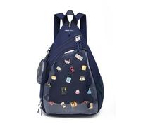 CHERRY SAUCE Oxford Ita Bag Kawaii Pin Display Chest Pack Single Shoulder Bag Sport Backpack Hiking Daypack, Navy blue, L