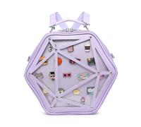 CHERRY SAUCE Star Ita Bag PU Crossbody Shoulder Bag Backpack Multi-Purpose Pins Display, Purple, 11.5 x 8 x 1 inches