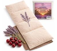 Cherry Seed Pillow with Lavender, Large, Microwave, Prevent Neck Tension, Shoulder and Back - Natural Cherry Seed - Dried Lavender - 20 x 50 cm