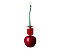 Cherry Shape Toilet Brush And Holder Set Lovely Cherry Shaped Long Handle Novelty Toilet Brush for Bathroom Holder With Cleaning Bristle (Wine red)