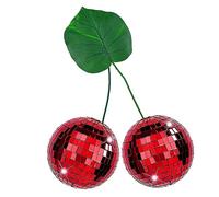 Cherry Shaped Disco Ball Decor - Handmade Mirror Glass Brick Cherry Disco Ball - Cool and Fun Hanging Party Disco Ball - Cherry Disco Ball for Big Party Home Decoration (Red, 10cm/4in)