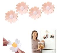 Cherry-Shaped Magnetic Food Clip & Fridge Magnet, Cherry Blossom Cute Flower Magnet Bag Clips, 4-Piece Food Sealing Clips (Pink)