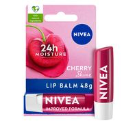 NIVEA Cherry Shine Lip Balm (4.8g), Flavoured Lip Balm with Shea Butter, Natural Oils and Vitamins, Provides 24h Moisture and a Soft Red Shine, Vegan Lip Care Formula