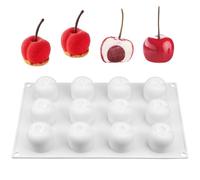 Cherry Silicone Mould 3D Chocolate Mould Silicone BPA Free Mousse Cake Mould for Pudding, Jelly, Dessert, Chocolate, Jelly