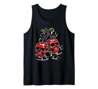 Cherry Skull Poison Pair Halloween Coquette Womens Goth Top Tank Top
