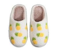 Cherry Slippers for Women Men Fruit Shoes Cute Memory Foam Soft Winter Warm Indoor Outdoor Slippers, Pineapple, 7.5-8.5 Women/6.5-7 Men
