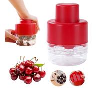 Cherry Stoner Remover UK, 2025 New Cherry Pitter Remover Tool, Food Grade Plastic Multi Cherry Destoner, Portable Easy Squeeze Cherry Tool with 7 Holes for Making Cherry Pie and Jam (Red)