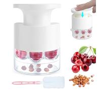 Cherry Stoner Remover UK,2025 New Push Type Cherry Corer Multiple,Portable Cherry Pitter,Cherry Pip Remover with Collection Container,Cherry Jam 7 Holes Pitter Tool for Cheeries,Cranberries,Jujubes